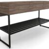 Aparador 3 Gavetas Estilo Industrial Concept - Ameixa Negra/Preto