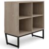 Armário Estante Baixo 74cm com 4 Nichos Concept - Acácia/Preto - Imagem 8