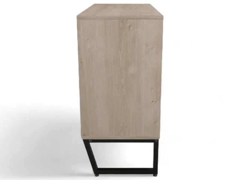 Armário Estante Baixo 74cm com 4 Nichos Concept - Acácia/Preto - Imagem 5