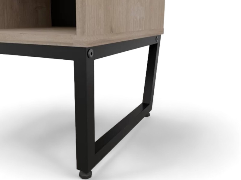 Armário Estante Baixo 74cm com 4 Nichos Concept - Acácia/Preto - Imagem 4