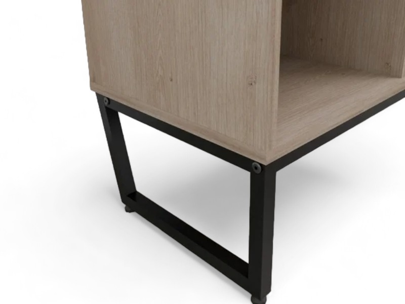 Armário Estante Baixo 74cm com 4 Nichos Concept - Acácia/Preto - Imagem 3