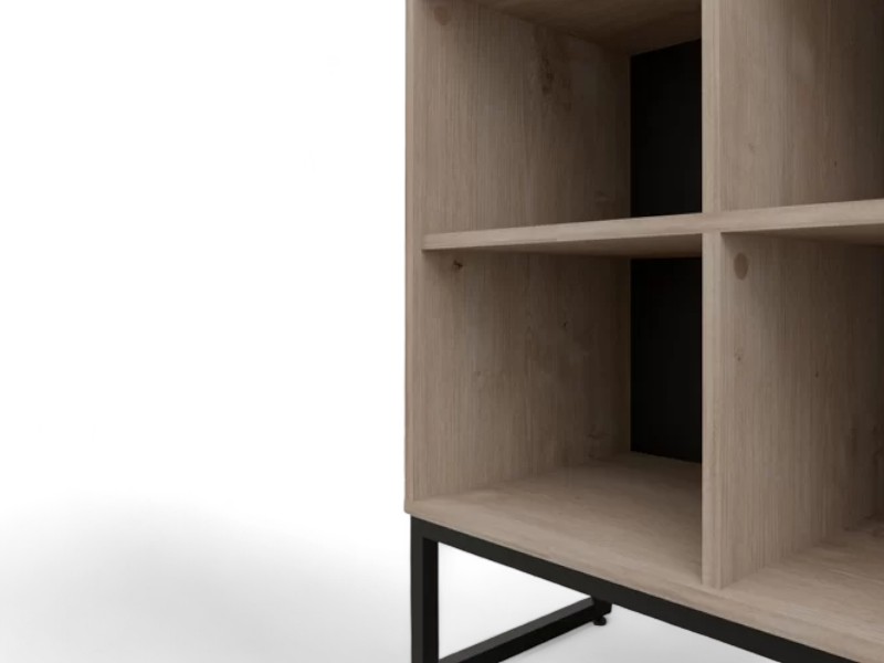 Armário Estante Baixo 74cm com 4 Nichos Concept - Acácia/Preto - Imagem 2