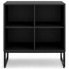 Armário Estante Baixo 74cm com 4 Nichos Concept - Preto