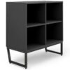 Armário Estante Baixo 74cm com 4 Nichos Concept - Preto - Imagem 7