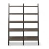 Conjunto 2 Estantes Altas 5 Prateleiras Estilo Industrial Concept - Ameixa Negra/Preto