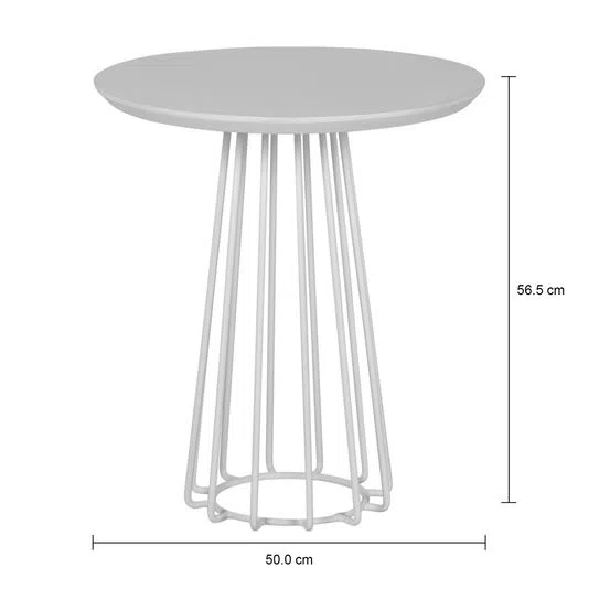 Mesa Lateral Jays Redonda - Branco/Branco - Imagem 3