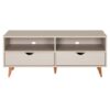 Rack Lin 2 gavetas - Bege/Nozes