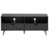 Rack Lin 2 gavetas - Preto/Nozes