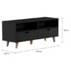 Rack Lin 2 gavetas - Preto/Nozes - Imagem 5