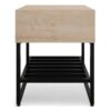 Mesa Lateral com Gaveta Estilo Industrial Concept - Acácia/Preto