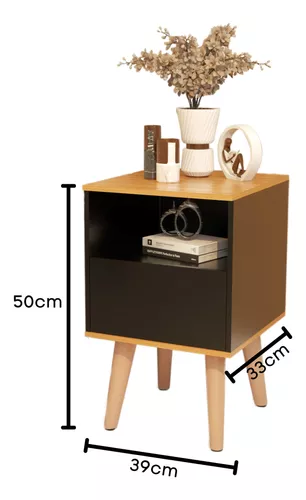 Mesa de Cabeceira Retrô VHS - Preto/Freijó - Imagem 2