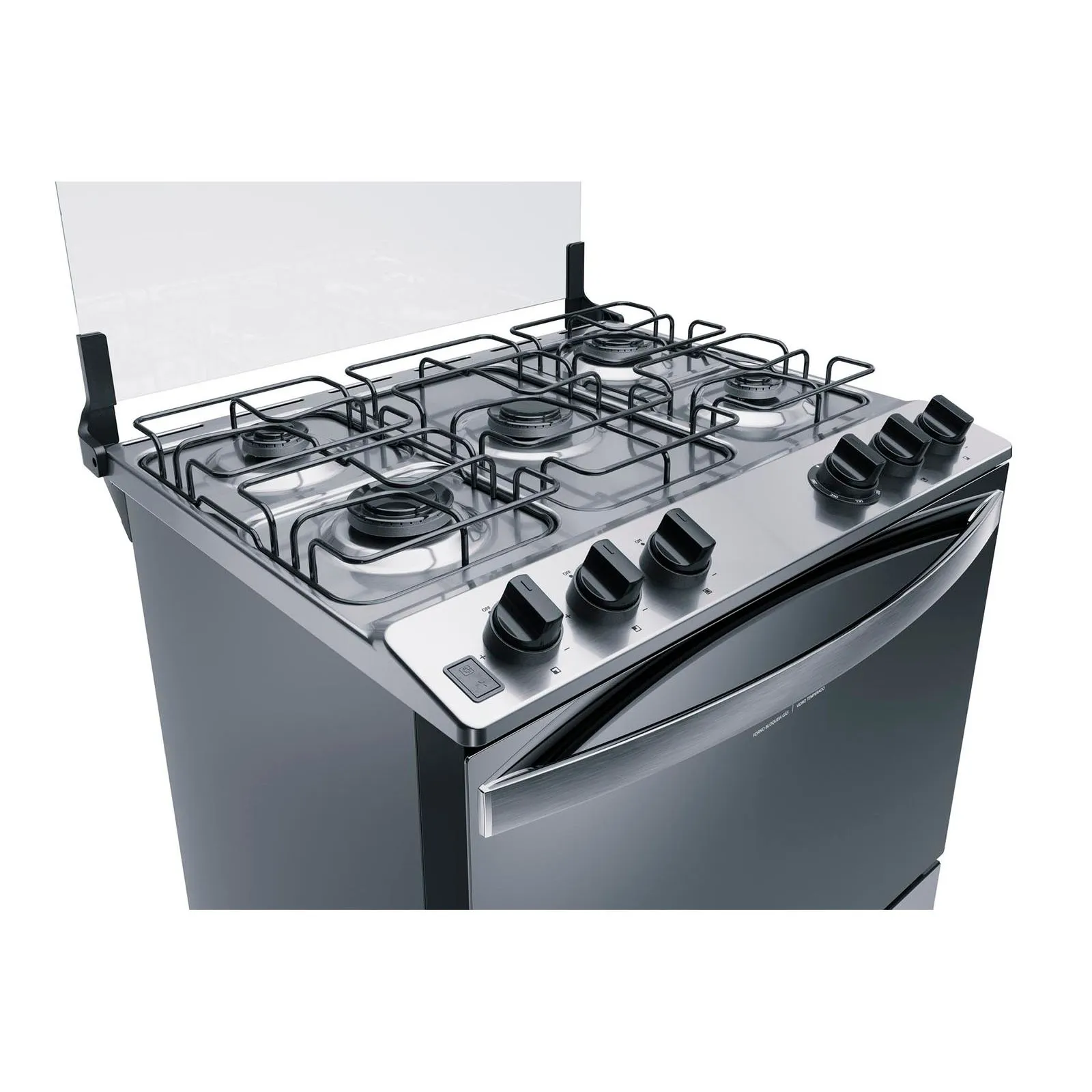 Fogão Brastemp 5 Bocas Com Botões Removíveis e Exclusivo Aro Protetor Bivolt - Inox - Imagem 3