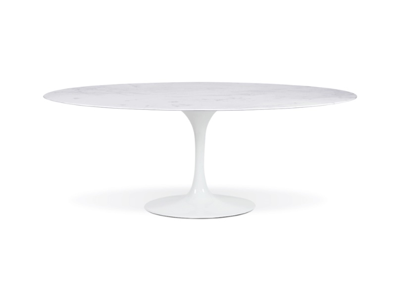 Mesa Saarinen Oval Espirito Santo - Mármore/Branco