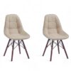 Conjunto com 2 Cadeiras Eames Eiffel Botonê - Bege