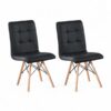 Conjunto com 2 Cadeiras Fitz Eiffel - Preto