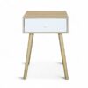 Mesa de Cabeceira Brigite 1 Gaveta - Natural/Branco