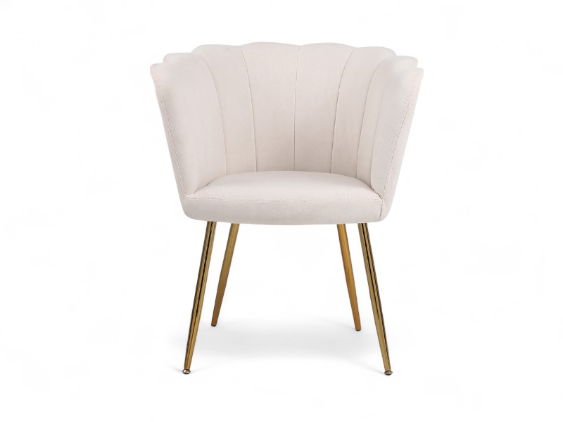 Poltrona Pétalas Aveludadas Eva - Creme