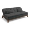 Sofá-Cama 3 Lugares Casal Premium Base e Pés de Madeira Suede - Cinza