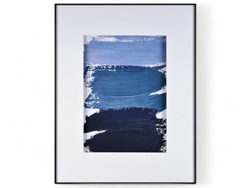 Quadro Navy Blue Watercolor B - Branco/Azul