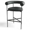 Banqueta Alta Curva Tecido - Chumbo/Preto