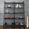 Conjunto 2 Estantes Altas 5 Prateleiras Estilo Industrial Concept - Preto - Imagem 3