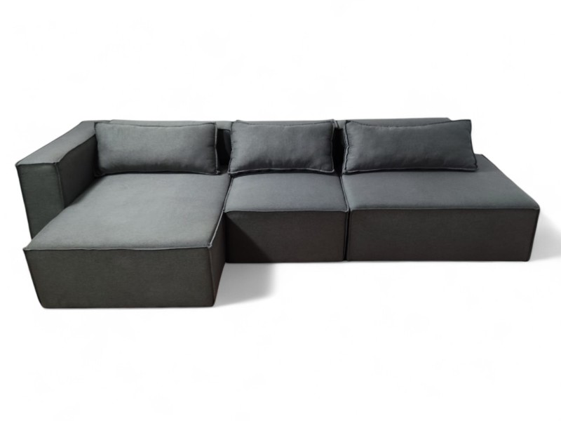 Sofá Bahamas 3 Módulos com Chaise - Cinza Chumbo - Imagem 4