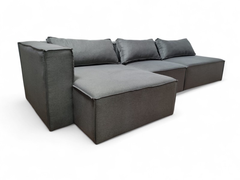 Sofá Bahamas 3 Módulos com Chaise - Cinza Chumbo - Imagem 2